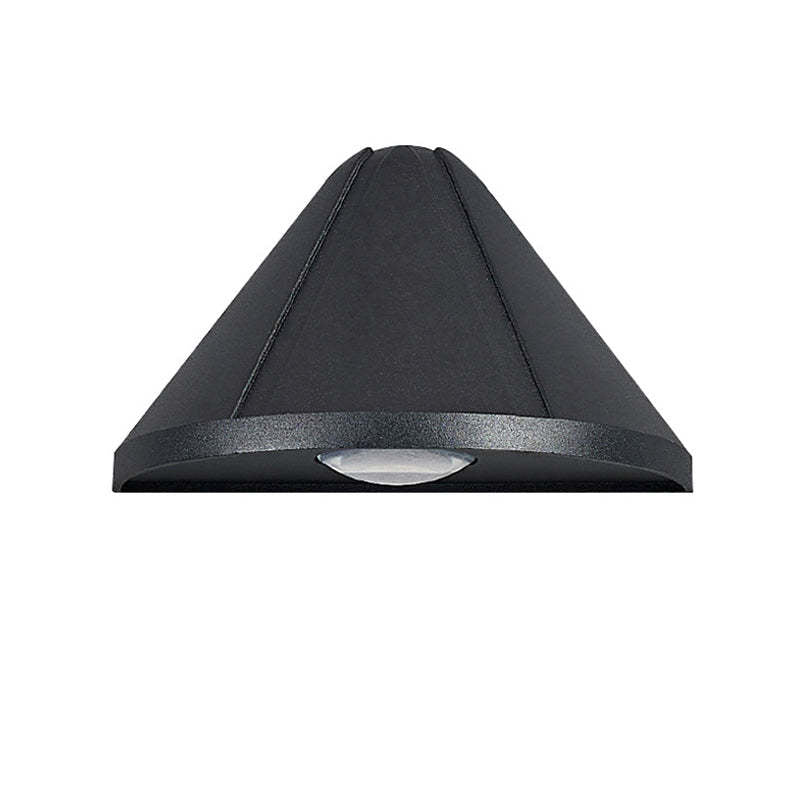 Orr Modern Cone Outdoor Wall Lamp in Metal, Black