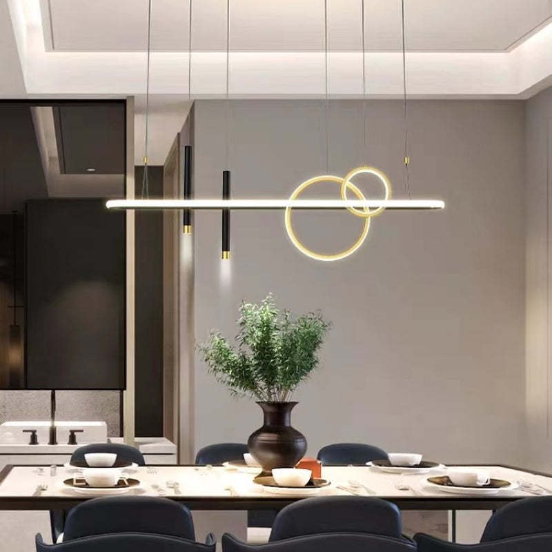 Modern, simple, hanging linear lamp Chandeliers 