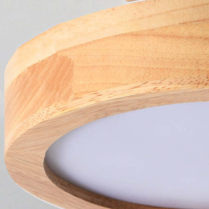 Quinn Round LED Ceiling Lamp, Modern, Wood/Acrylic 