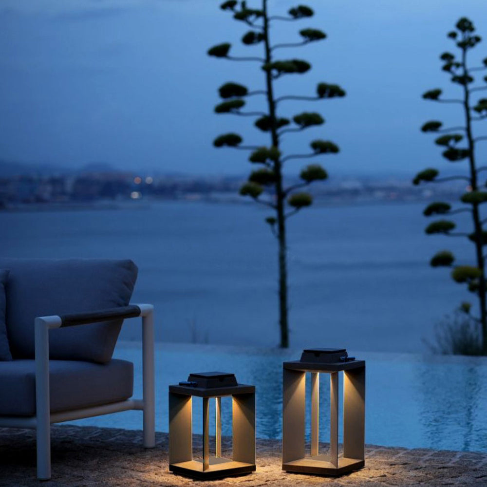 Orr Black minimalist outdoor floor lamp, H 35/55CM