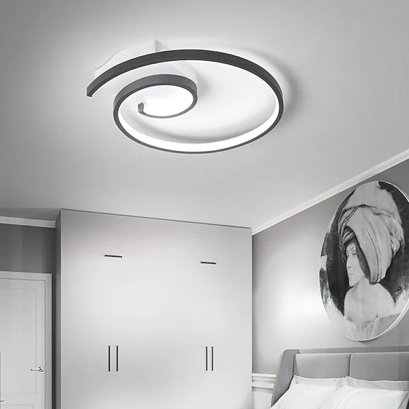 Modern Simple Round Spiral LED Ceiling Lamp for Bedroom &amp; Living Room