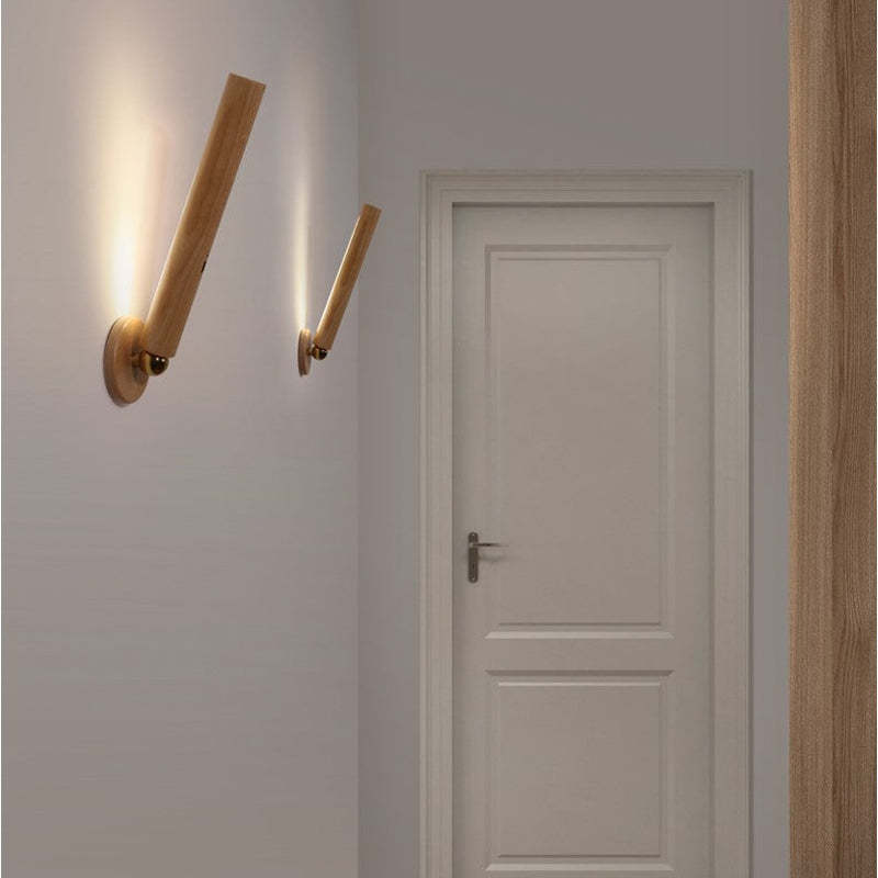 Ozawa Wood Metal Swivel/Removable Wall Lamp, Wood, Bedroom