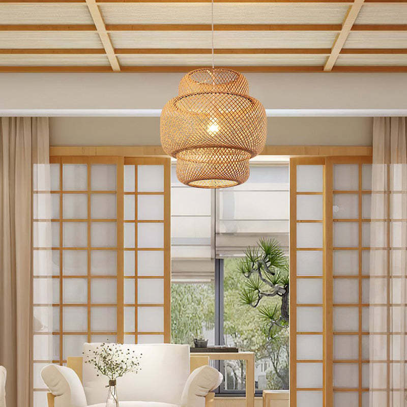 Japanese Stil Bambus Rattan Pendellampe - Las Sola-DK