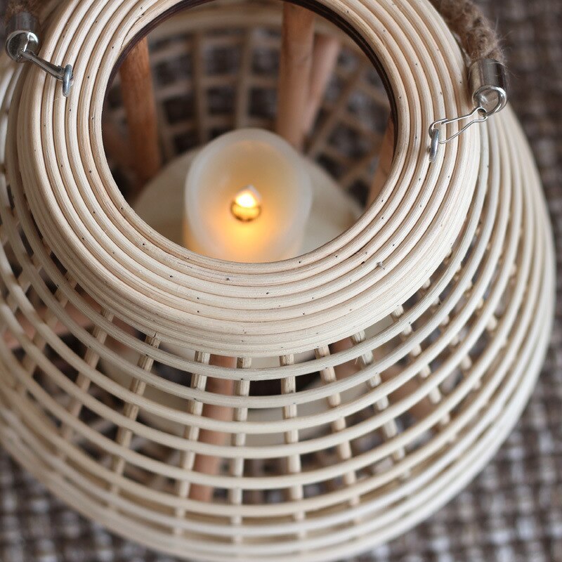 Ritta Floor Lamp, Wood &amp; Rattan 