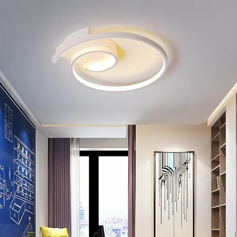 Modern Simple Round Spiral LED Ceiling Lamp for Bedroom &amp; Living Room