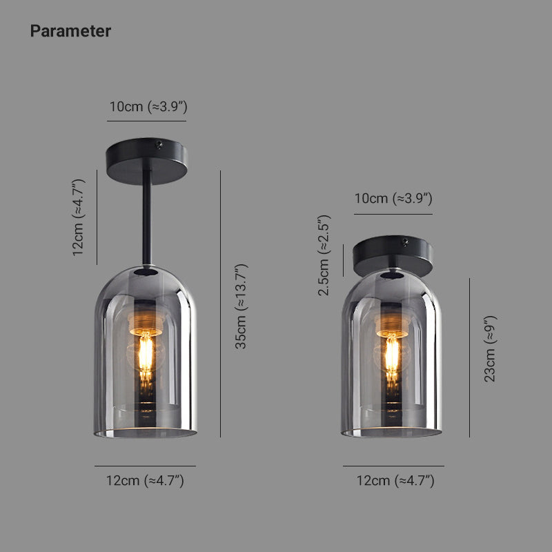 Sanna Semi-Loftslampe 4 Stilarter lang, ren Kobber & Glas