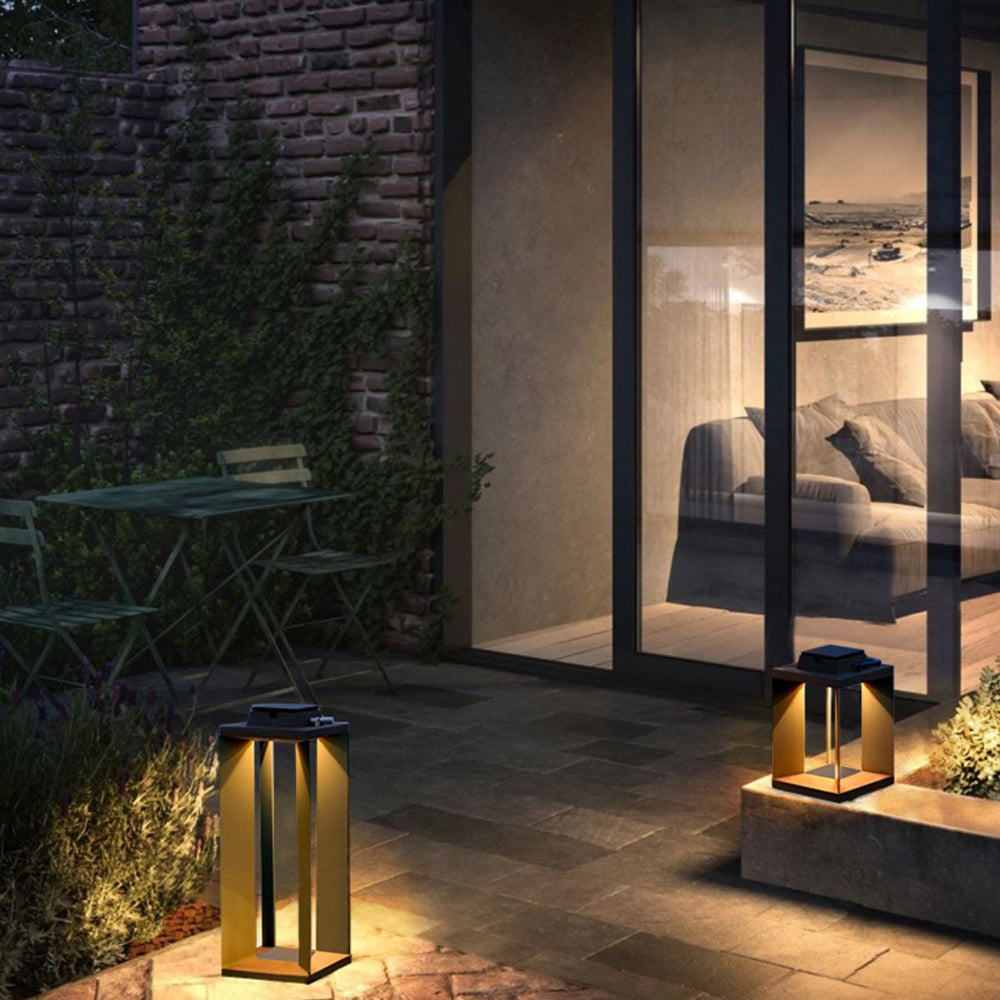 Orr Black minimalist outdoor floor lamp, H 35/55CM