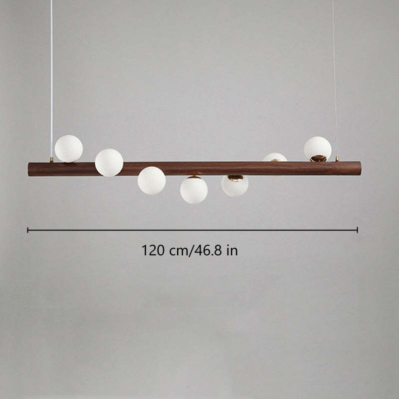 Valentina Pendant lamp Bubble, Wood &amp; Glass