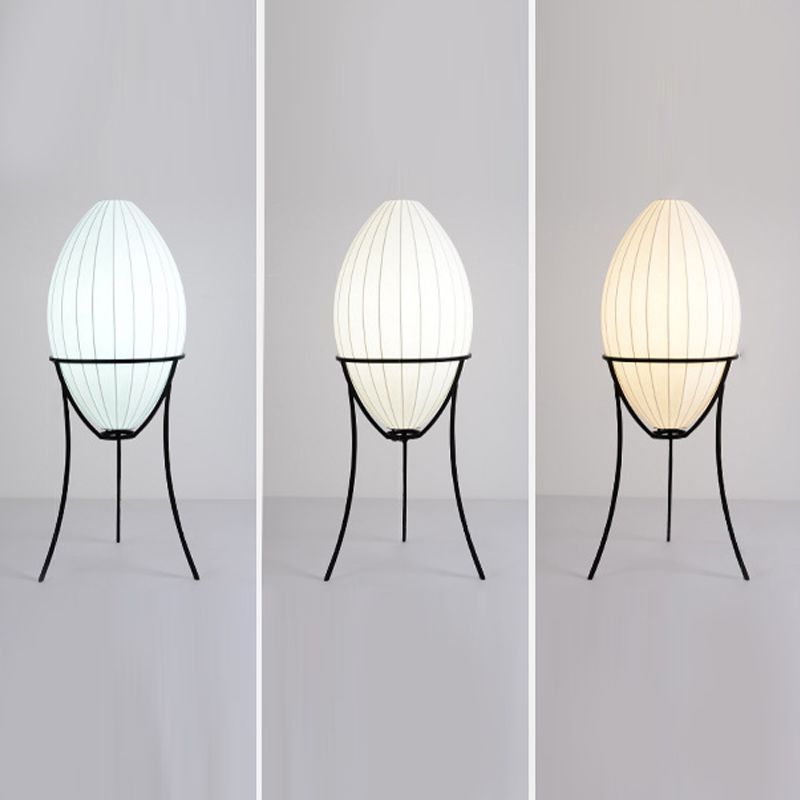 Renée Modern Egg-shaped Fabric and Metal Floor Lamp