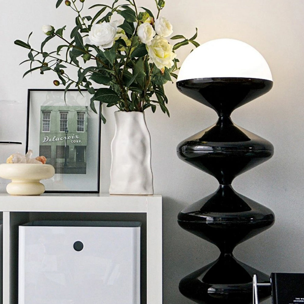 Salgado Bauhaus Gourd Floor Lamp, Black/White 