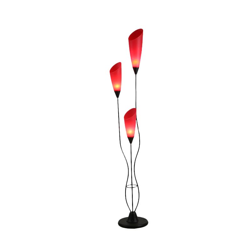 Valentina Torchiere Multi Bulb Metal/Acrylic Gulvlampe, Rød