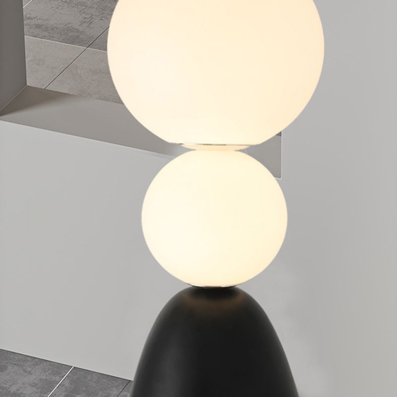 Valentina Modern Spherical Resin Glass Floor Lamp, Black/White 
