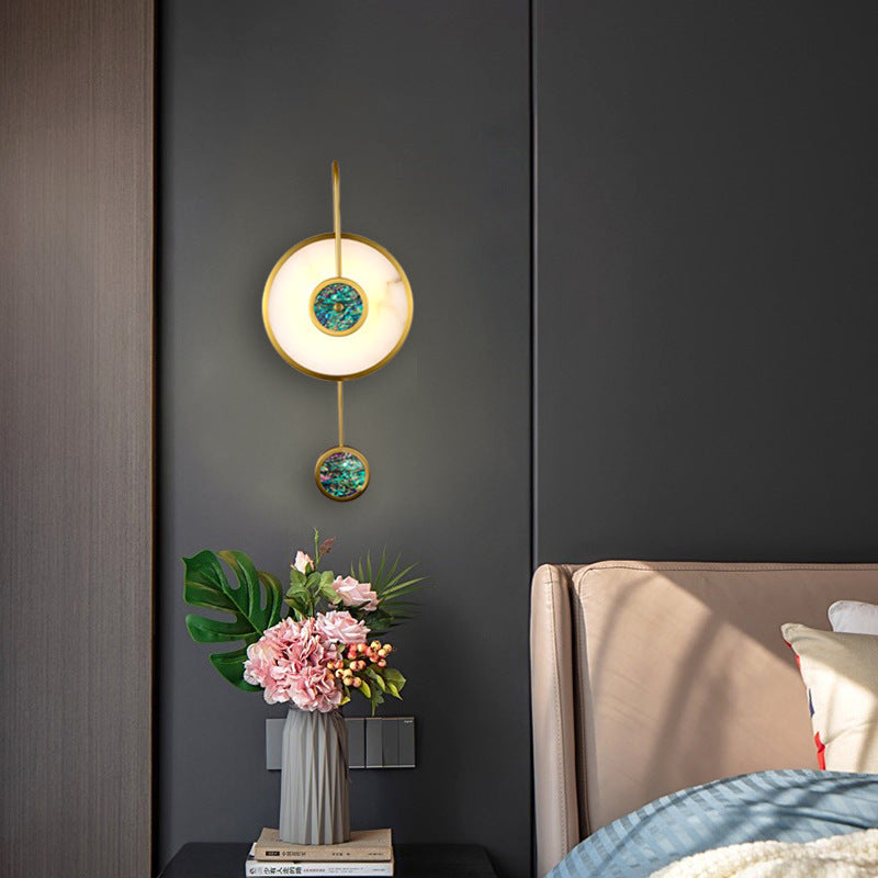 Acrylic & Golden Metal Modern  Wall Lamp For Bedroom