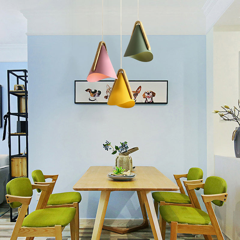Morandi Pendant Lamp Cluster 5 Colour, Wood&amp;Metal, Living Room/Bedroom