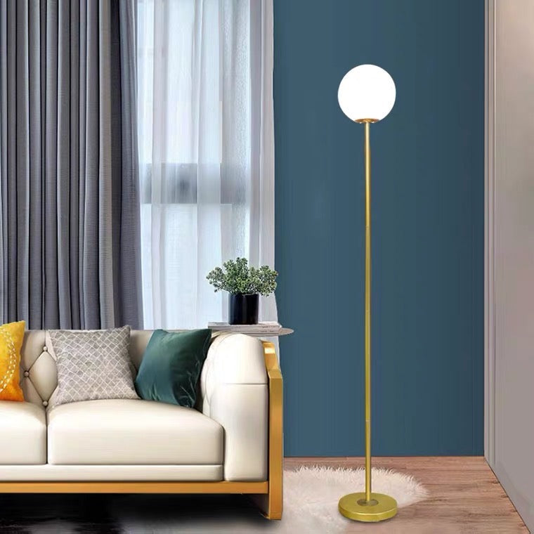 Valentina Simple Single Glass Bubble Floor Lamp, Living Room