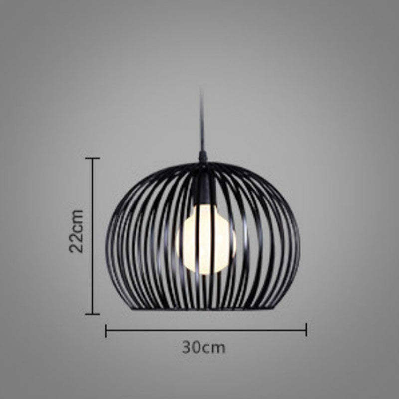 European Simple Vintage Industrial Pendant Lamp Creative birdcage in solid wood 