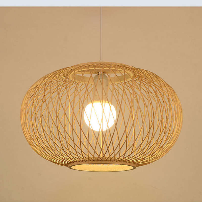 Rattan Handmade Bamboo Vintage Hanging Lamp Pendant Lamp 