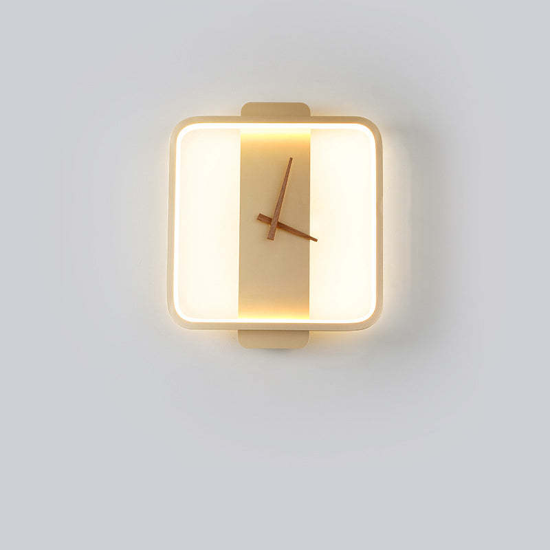 Nordic Clock Wall Lamp LED Bedroom/Living Room