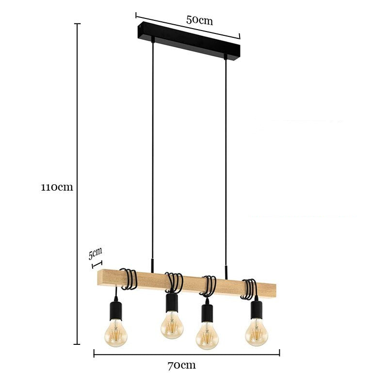 Sumait Wood Pendant Lamp Adjutable 