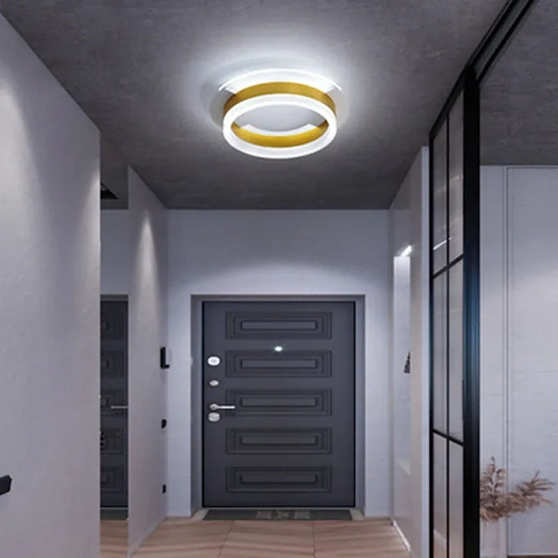 Simple Modern Gold Led Ceiling Lamp for Stairs, Hallway