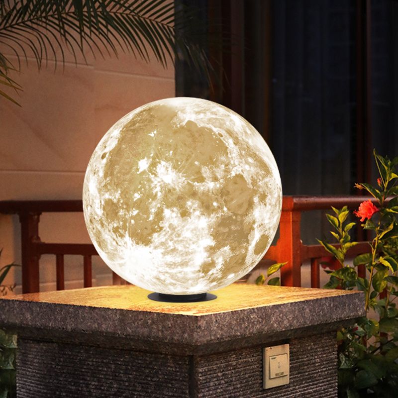 Elif Moon Solar Pier-Mount Outdoor Lamps