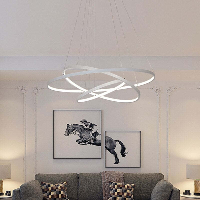 Modern LED Ring Pendant Lamp Hanging Lamp Remote Control 