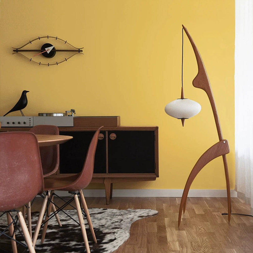 Renée Floor Lamp, Artificial Paper &amp; Wood