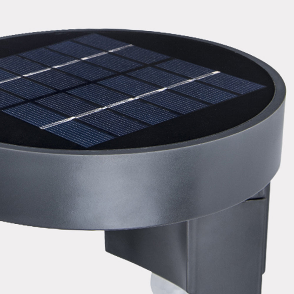 Orr Black Round Sensor Solar Outdoor Wall Lamp, L 13CM 