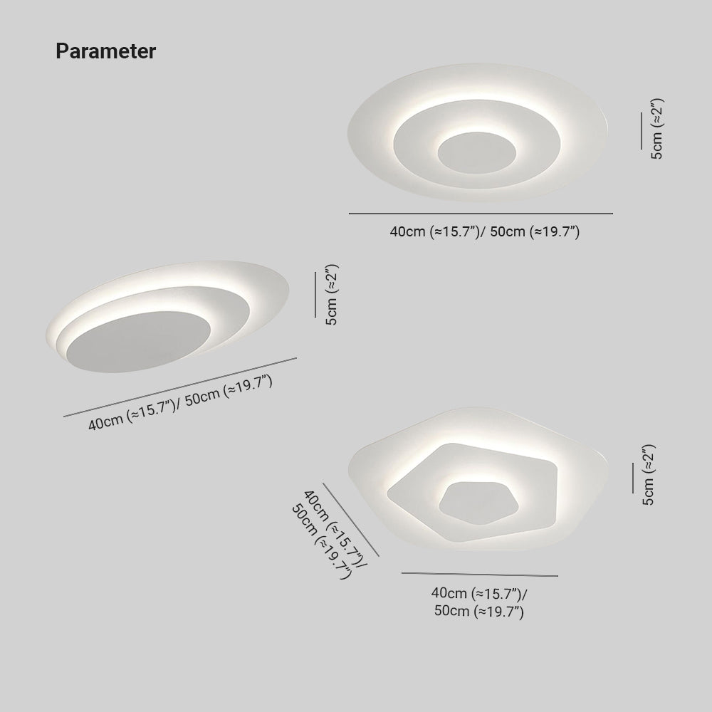 Quinn Geometriske koncis Loftlampe, 3 Stil, L 40CM/50CM - Las Sola-DK