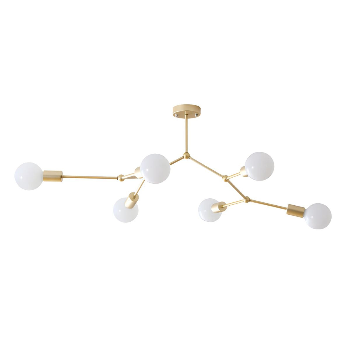 Valentina Industrial Chandelier with Bubbles, Black/White/Gold 