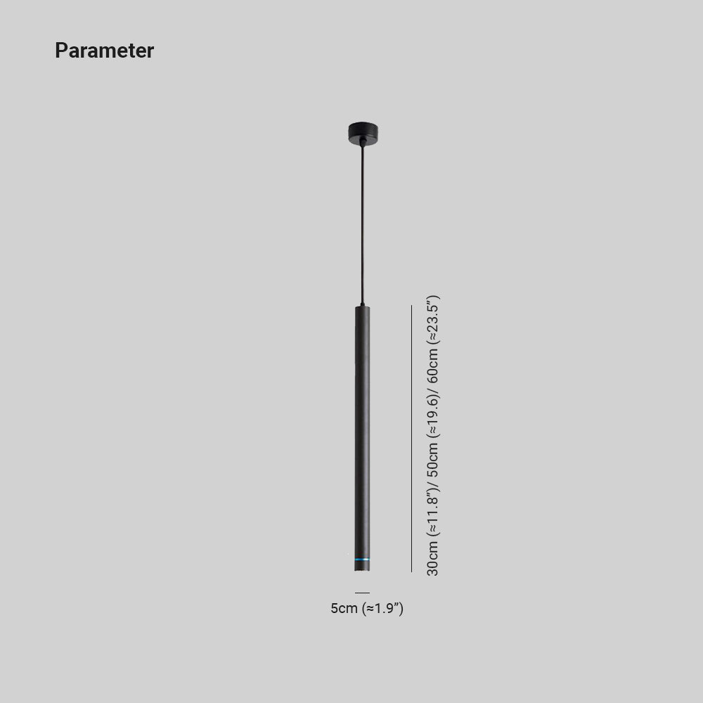 Edge Cylinder Pendellampe, 2 Farve, L 30CM/50CM/60CM