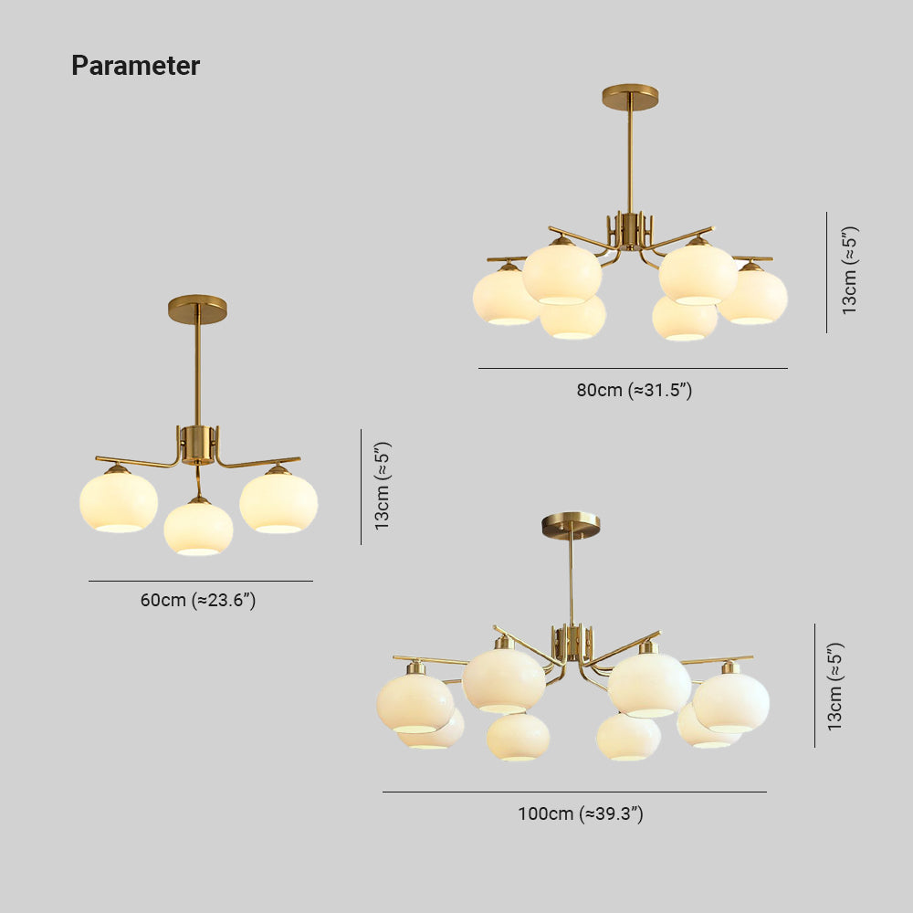 Valentina Chandeliers, 2 Colors, 3/6/8 Heads 