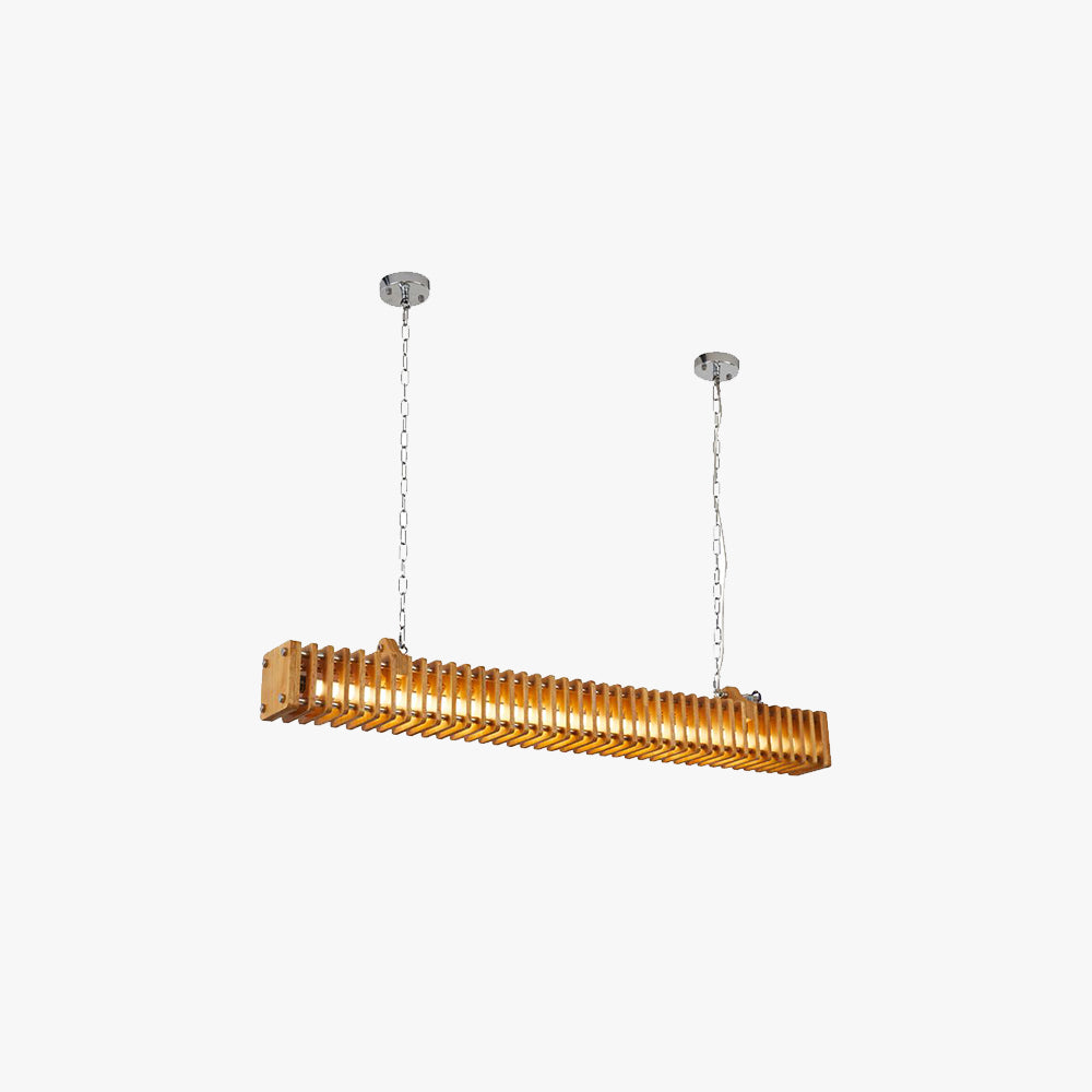 Austin Rectangular Pendant Lamp, Wood &amp; Metal, L 121CM 