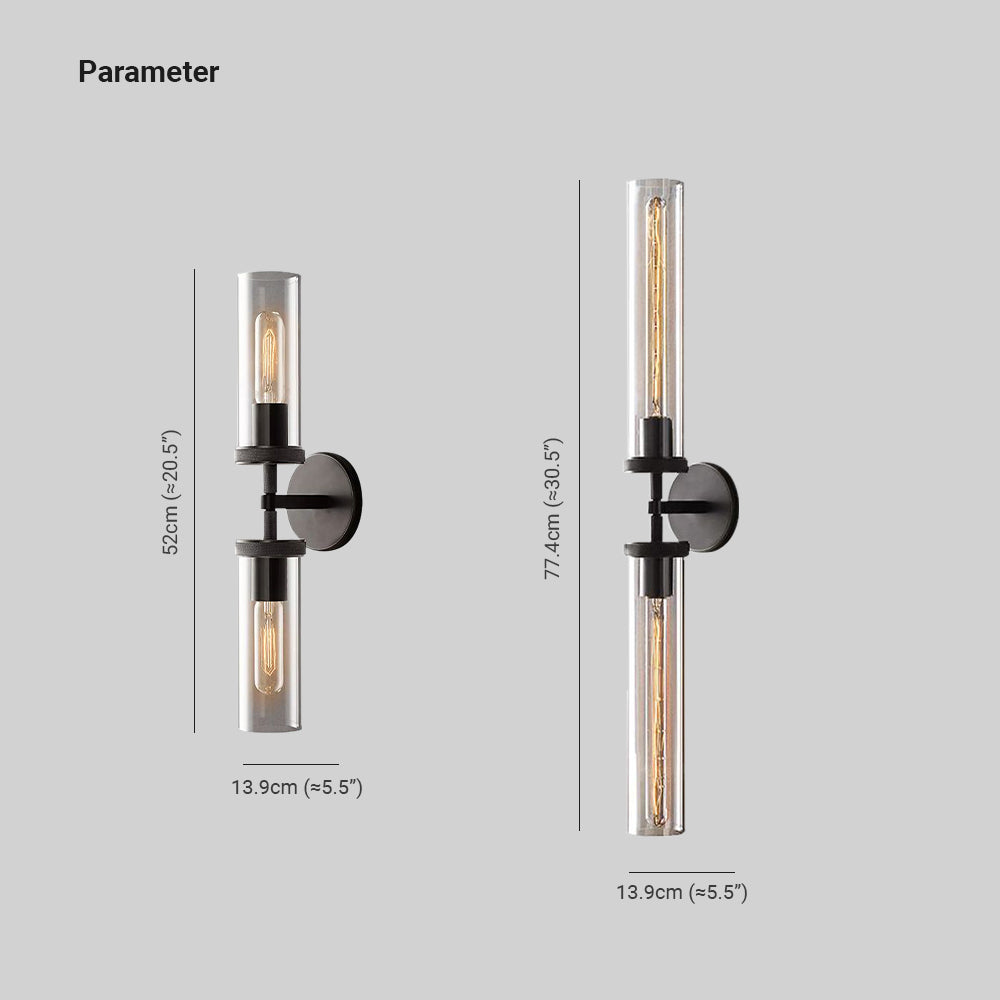 Leigh Double Head Cylinder Mirror Lamp for Bathroom, 2 Colours 