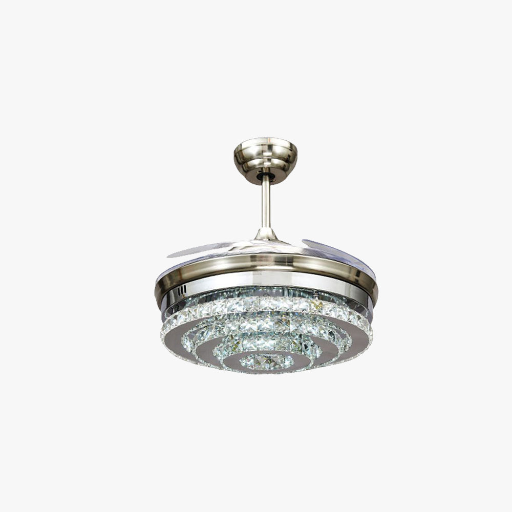 Kirsty Chrome Crystal Ceiling Fan with Light, DIA 48CM 