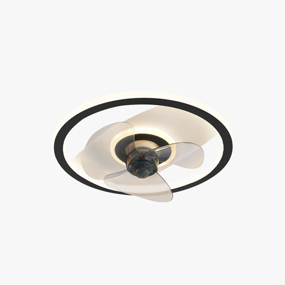 Edge Ring Black Ceiling Fan with Light, DIA 50CM 