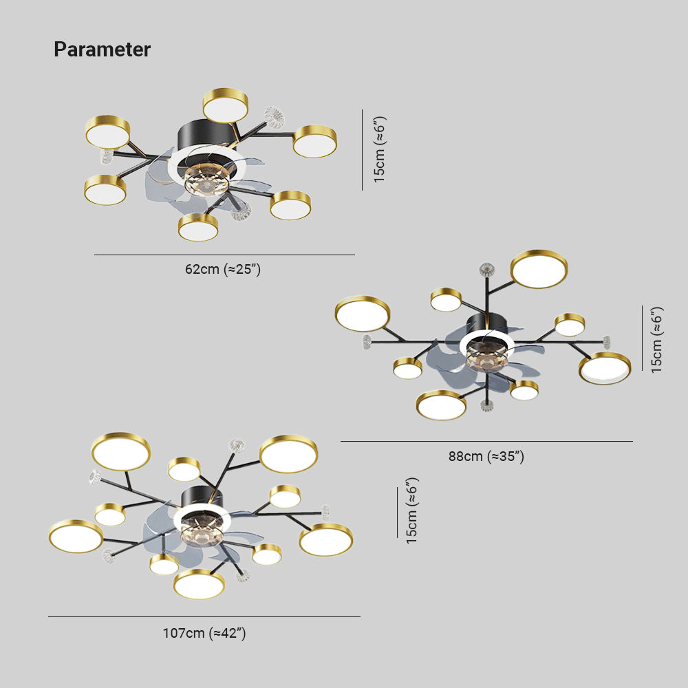 Weiss Ceiling Fan with Light, 2 Colour, DIA 68/88/107cm