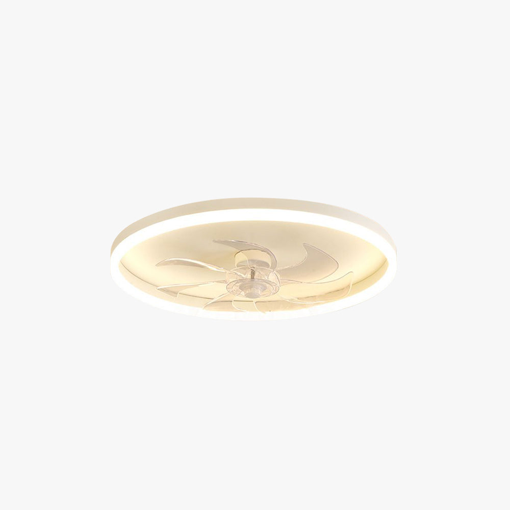 Edge 7-Blade Ring White Ceiling Fan with Light, DIA 40/50/60CM