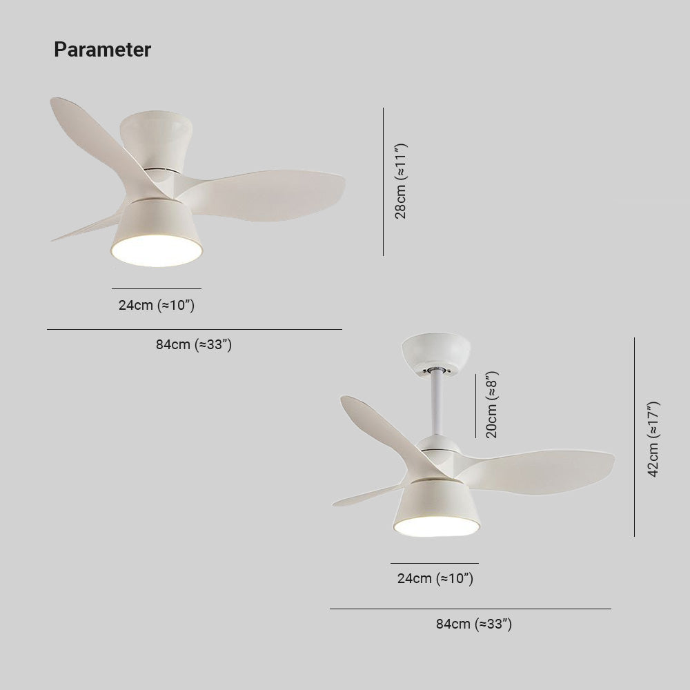 Walters Ceiling Fan with Light, 3 Colour, L 80CM