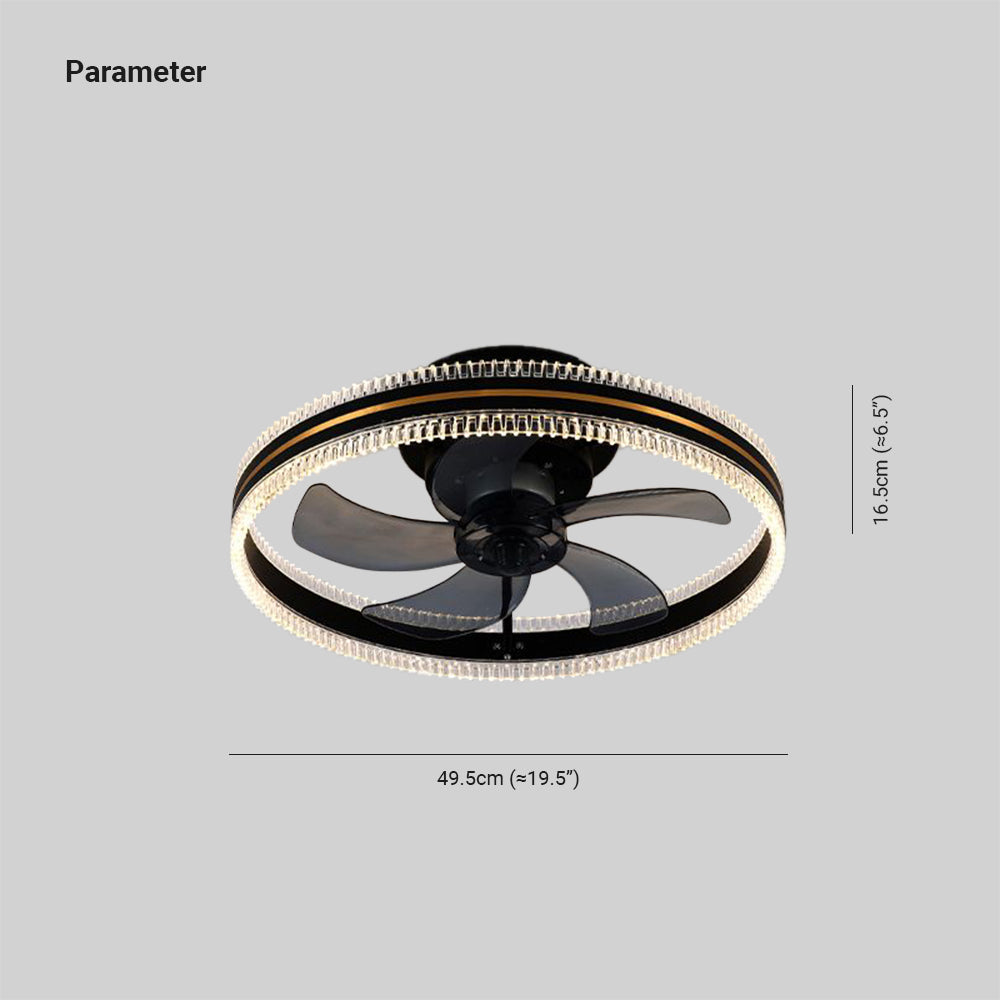 Kirsten Double-light Ceiling Fan with Light, 4 Colour, DIA 50CM