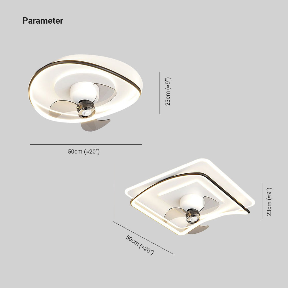 Lacey Geometry Ceiling 2-Fans Light, 2 Style, DIA 50CM