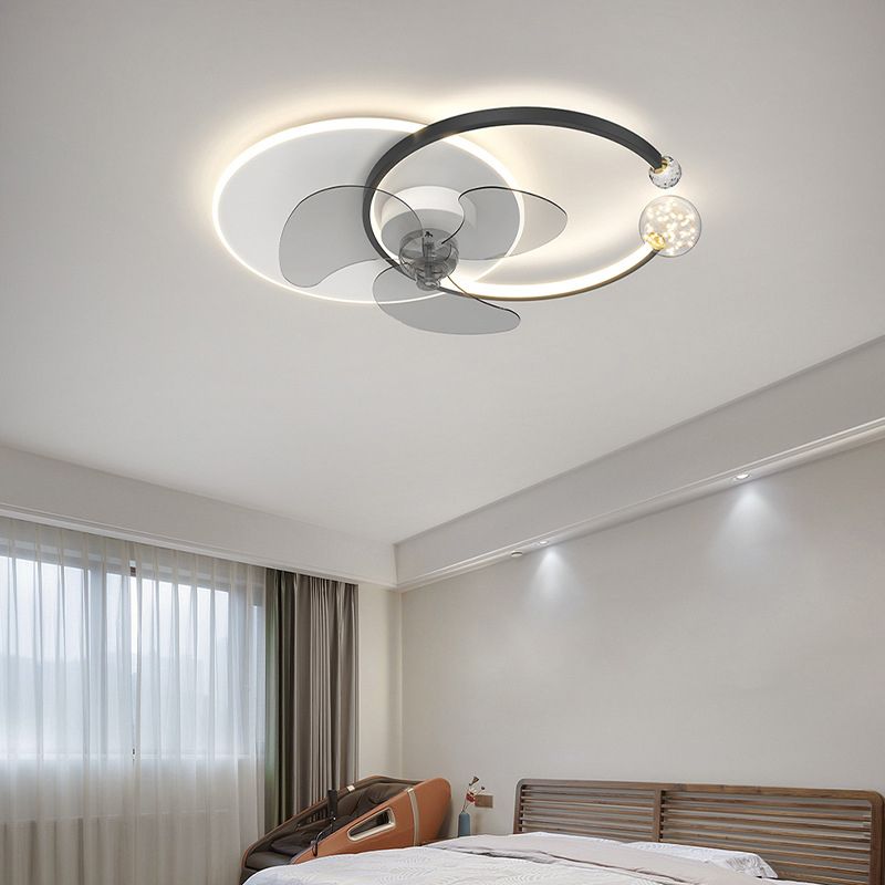 Madina Double-C Starry Ceiling Fan with Light, 2 Colour, L 62CM 