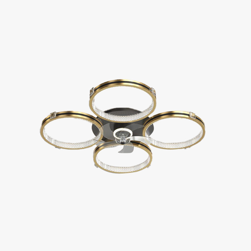 Kirsten 4-Rings 5-Blade Ceiling Fan with Light, L 79CM/103CM