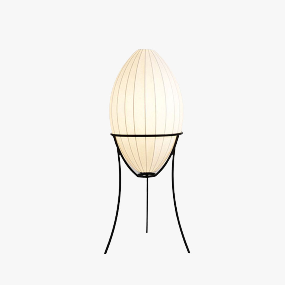 Renée Modern Egg-shaped Fabric and Metal Floor Lamp