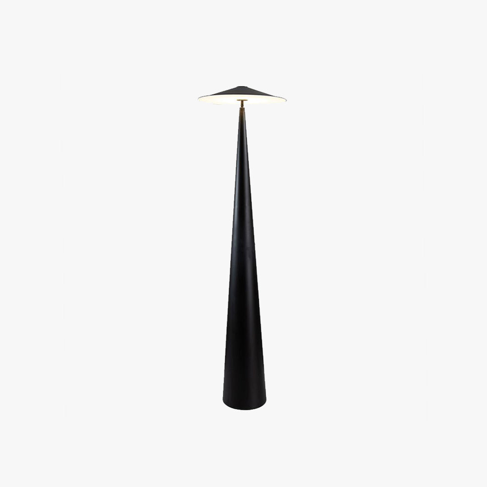 Salgado Modern Saucer-shaped Metal Floor Lamp, Black