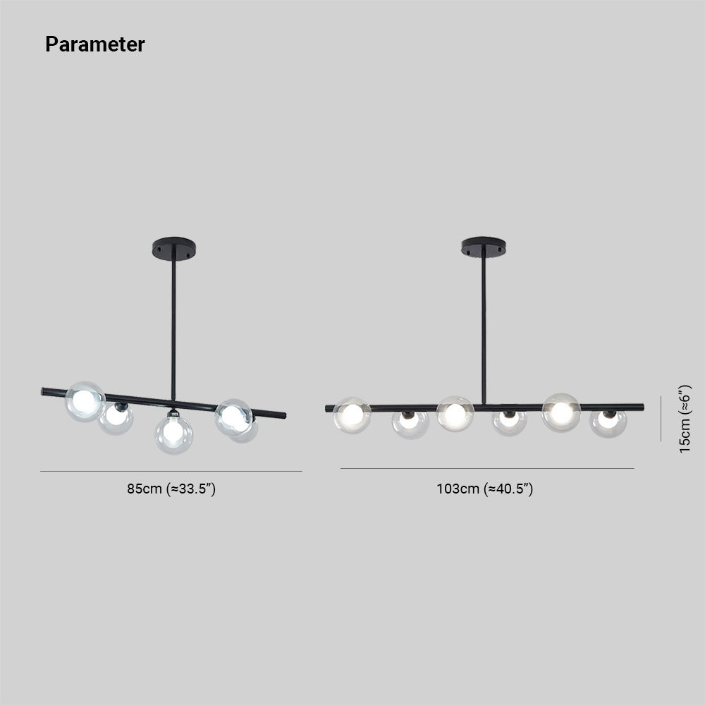 Valentina Linear Pendant Lamp, 2 Colours, 5/6 Heads 