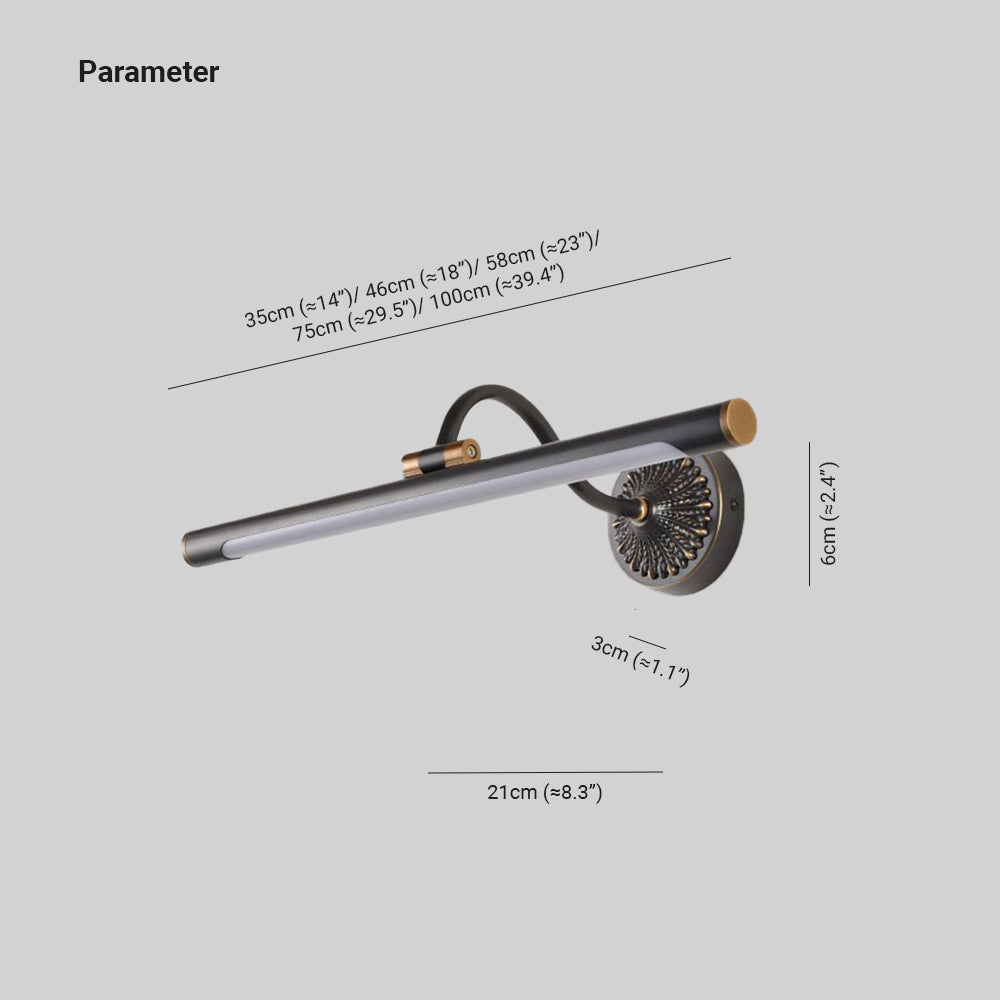 Eryn Lineær Spejllampe til Badeværelse, 2 Farve, L 35CM/46CM/58CM/75CM/100CM