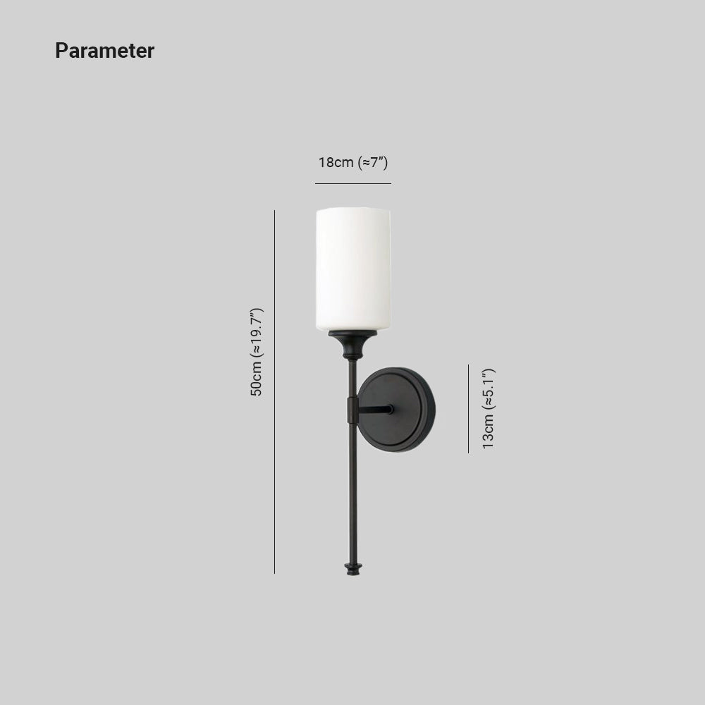 Eryn Nordic Minimalist Wall Lamp in Metal and Glass, 2 Colours, L 50CM 