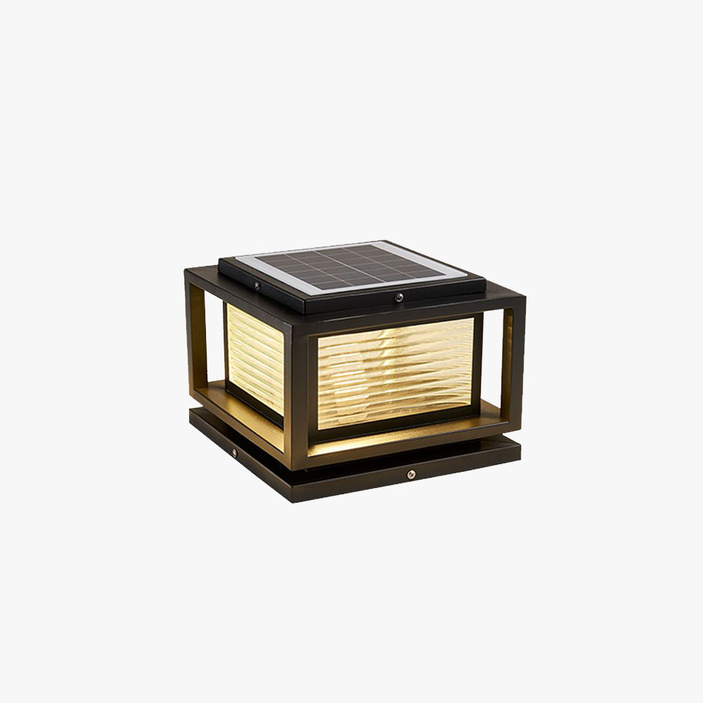 Riley Black Pier-Mount Solar Outdoor Pillar Light 