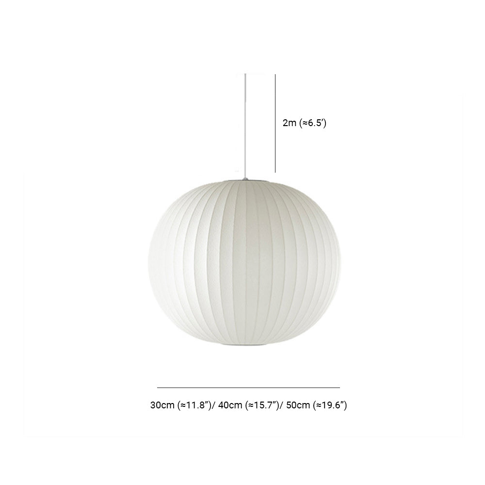 Renée White Single Pendant Lamp, Artificial Silk Shade, 6 Style 